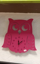 Pink Owl Wall Clock Battery