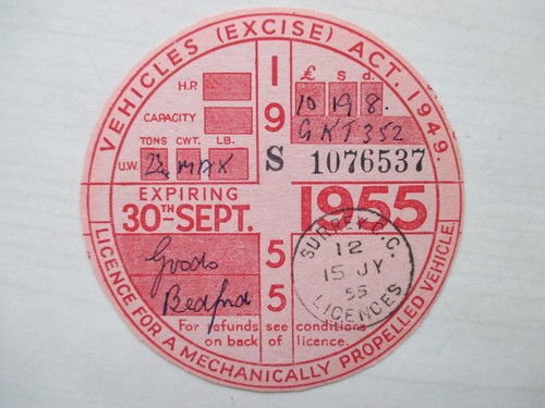 Tax disc old vintage vehicle - tax,