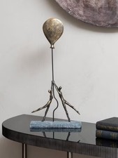 Libra Interiors Couple with Balloon Decorative Sculpture Antique Bronze {Crack}