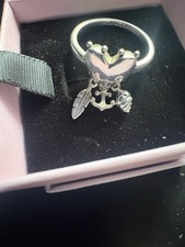 Pandora Silver Heart Ring Size 50 with Dangle Charms S925 ALE