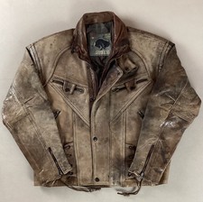 Vintage Askara Heavy Leather Biker Jacket Motorcycle Jacket Size 52