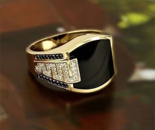 Mens fashion ring metal gold - mens,