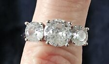 Silver Diamante Trilogy Ring Size N