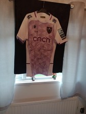 Northampton Saints Rugby Shirt Signed Large L  Hand Signed With 21 Signatures