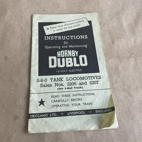 Hornby dublo instructions for - dublo,