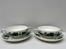 2 x Vintage Wedgwood. Napoleon Ivy Two Handled Soup Bowl & Saucer