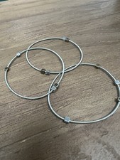 Genuine Etnika Piano Wire Bracelets - Silver With Small Cubes - New 