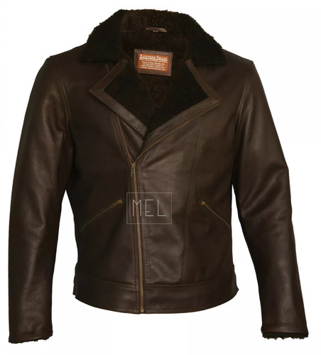 Ww2 bomber brown shearling - b3,