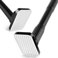 Jicuige Telescopic Shower Curtain Rod, Steel Pole, Extend. from 110-200cm Black