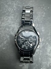Men's Genuine Emporio Armani Ceramic Black Chronograph Designer Watch AR1400