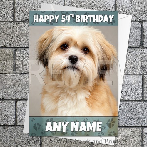 Lhasa apso birthday card - lhasa, card.