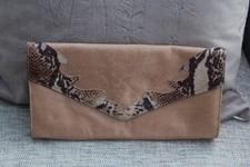 Renata Beige Leather Clutch