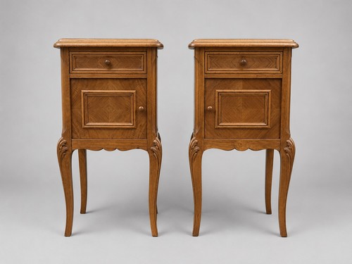 Pair vintage french - of, oak