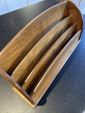 Antique Wood Magazine Document Storage Holder Desk Tidy