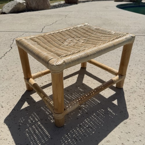 Vintage wicker foot - vintage, stool