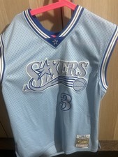 Rare 2000/01 Allen Iverson Mitchell And News Light Blue 76ers Jersey