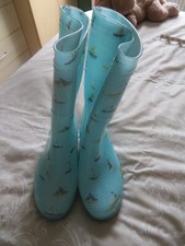 New Mountain Warehouse Blue Sail Boat theme wellington boots size 5