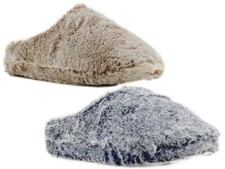 Ladies Super Fluffy Slippers Mules Soft Faux Fur Comfort Padded Cosy Slip Ons