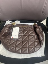 Zara brown QUILTED LEATHER BAG