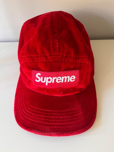 Supreme red velvet panel - velvet, cap