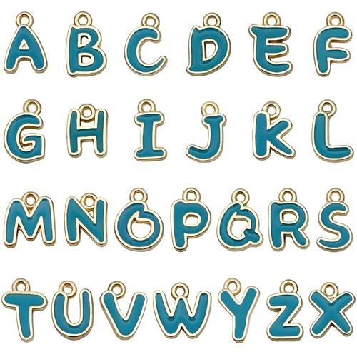 Letter charms enamel - charms,