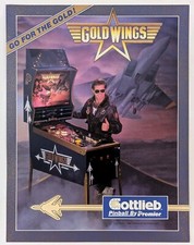 Gottlieb Gold Wings 1986 Pinball Machine Flyer Original Advertisement
