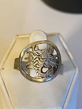 Vintage Silver Filigree Design Scorpion Ring Size M- Flexible Fit
