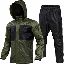 Rodeel Waterproof Fishing Rain Suit for Men (Jacket & Trousers) Green