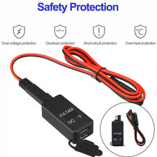 Dual Waterproof USB Port Motorbike Motorcycle Charger Socket Black Power Adapter