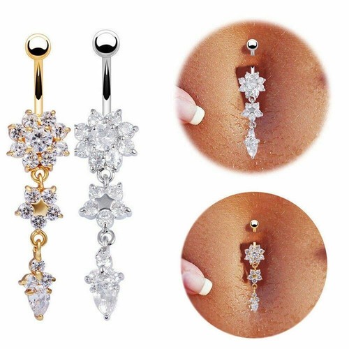 Flower belly button piercing - belly,