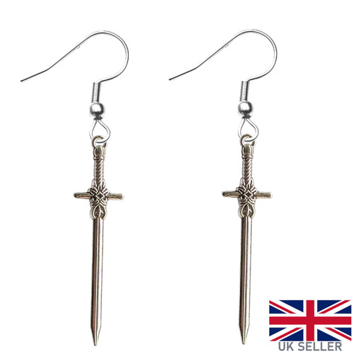 Metal sword earrings replica - sword,