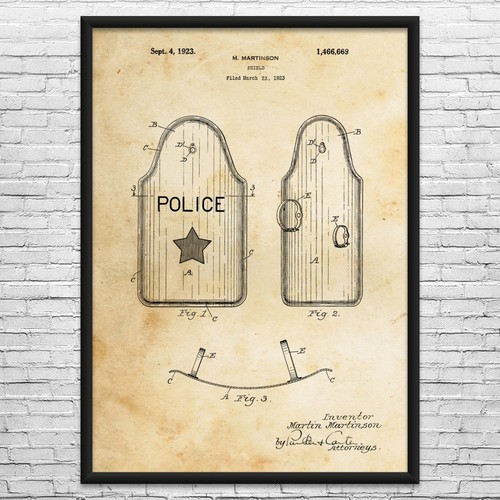Riot shield patent wall art - patent,