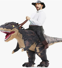 Rafalacy Adult Inflatable T-Rex Dinosaur Ride-On Costume Funny Halloween Dino
