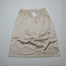 Vlazom Women's XXL Slip Skirt Beige Long Soft Undergarment Lace Trim New