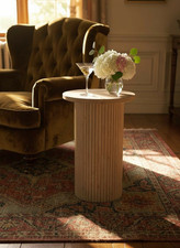 Rustic Ribbed Blanche Round