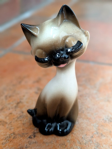 Vtg 1960 ceramic siamese cat - ceramic,
