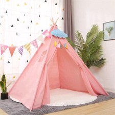 Large Canvas Children Indian Tent Teepee Kids Wigwam Indoor Outdoor Play House