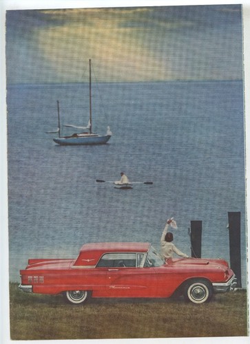 1960 red ford thunderbird - ford,