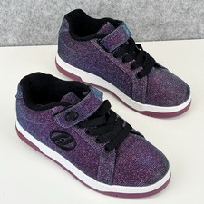 Heelys split skate shoes size UK 4 purple aqua Sparkle girls Used Pre Loved