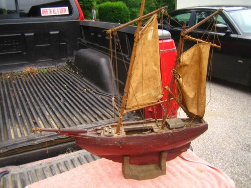 Vintage antique pond yacht - yacht,
