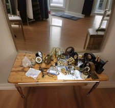 Large Job Lot Of Vintage & Antique Clock Parts Movements X13 + Faces Cases Etc