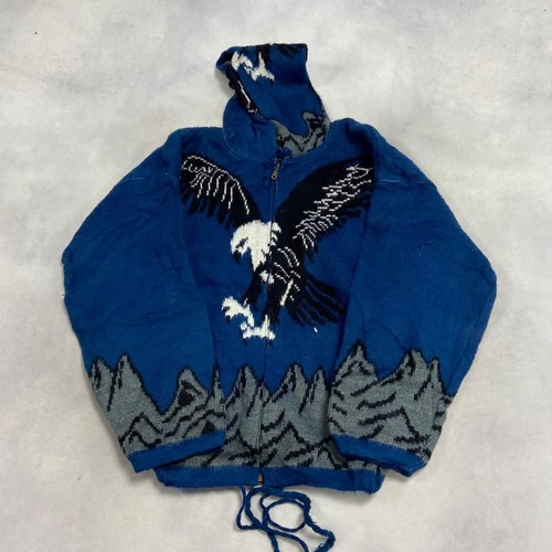 Vintage knitted hoodie eagle - knitted,