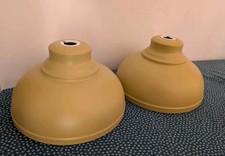 2 x Galley Easy Fit Pendant Lampshade Metal Ochre Yellow White Inside