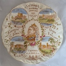 QUEEN VICTORIA  Diamond Jubilee 1897  decorative Plate Castles Palaces