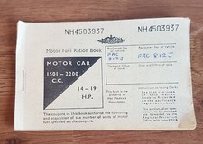 MOTOR FUEL RATION BOOK.  Motor