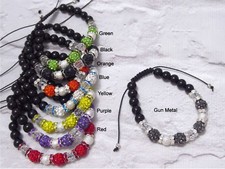 Choice Macrame Bracelet with Crystal Pave Rhinestone Spacers & Crystal Beads