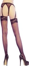 New Lace Top Seamed Stockings