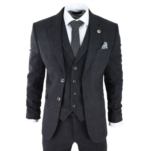 Mens black tweed piece - piece, suit