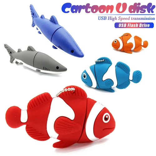 Blue shark usb flash drive - blue,
