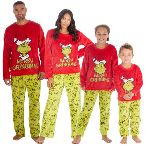 Grinch fleece pyjamas matching - fleece,